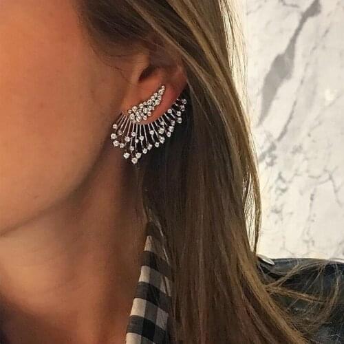 2021 Ancient Alloy Multi-drill Asymmetric Charm Earrings For Women Multi-layer Single Earrings For Women Party Jewelry