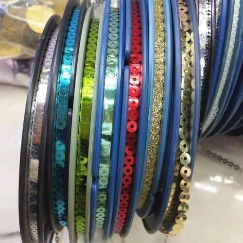27pcs*100Yards 5mm Round Sequin Spangles PVC Sewing Machine Reel DIY Accessories For Crafts Custom Colors