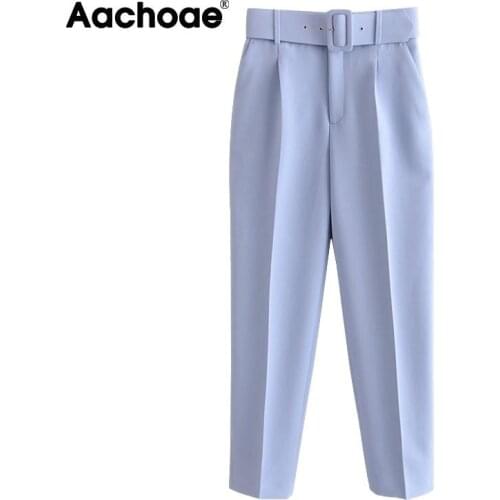 Женские деловые брюки Aachoae China At AliExpress