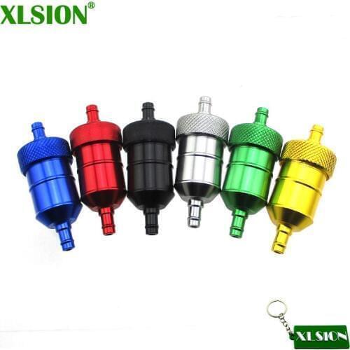 XLSION Aluminum Fuel Filter Petrol Gas Reusable Filter For 1/4" 5/16" Line Dirt Pit Bike ATV Quad Go Kart Buggy Motorcycle