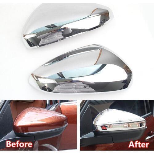 Car Exterior Rearview Mirror Cover Trim Styling Fit For Peugeot 4008 2017 2018 ABS Bright Silver Auto Accessories