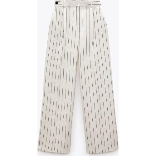 JC·KILIG Striped Nine Point Wide-Leg Pants B1381