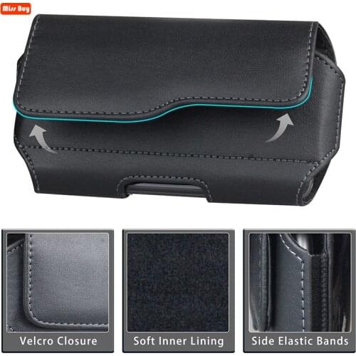 Universal Phone Pouch For Samsung galaxy Note 10 Plus Note 8 9 5 4 3 A10 A20 A30 A50 Case Leather Cover Belt Clip Holster Bags