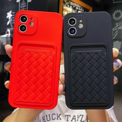 Phone Case For iPhone 11 12 Pro Max Case Slide Card Bag Protecte Cover For iPhone 12 mini XS Max XR X 8 7 Plus SE2 Silicone Case