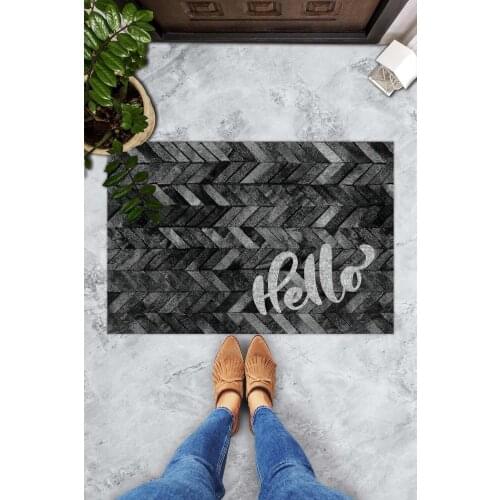 Chevron Pattern Hello Decorative Door Mat