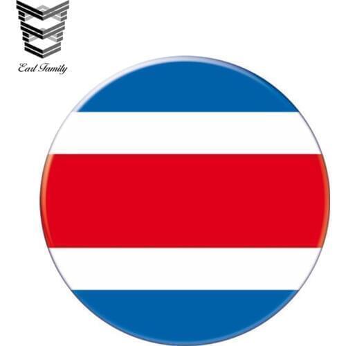 EARLFAMILY 13cm x 13cm Auto Moto Bike Suitcase Laptop Flag Round Costa Rica Decal Reflective Car Sticker Waterproof Car Styling
