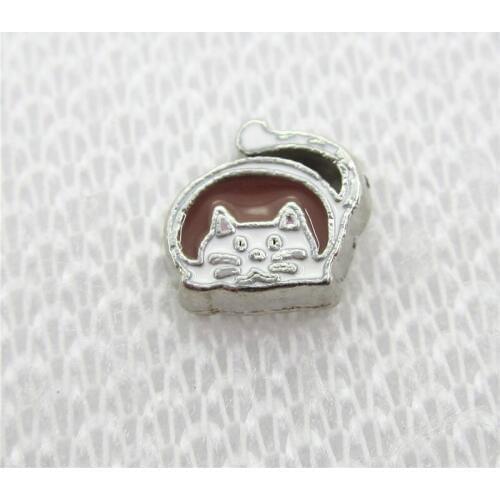 Hot Selling 20pcs/lot Cat Floating Charms Living Glass Memory Lockets Floating Charms DIY Jewelry Accessory