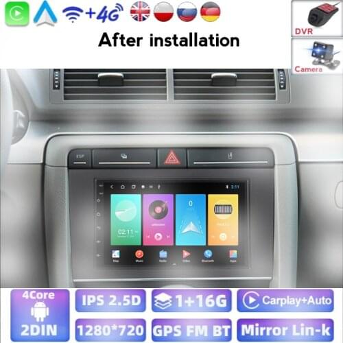 7" Android 8.1 HD 1024x600 GPS Navigation For AUDI A4 SEAT EXEO S4 RS4 8E 2002-2008 Multimedia Radio Player Support DVR Carpaly