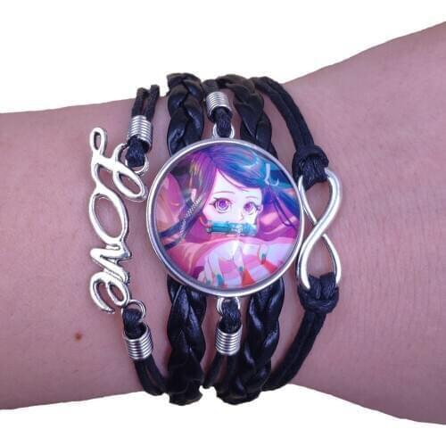Demon Slayer Classic Anime Leather Bracelet Time gem Handmade Multilayer Infinity Pupil Love Boy Girl Drop Shipping GMZR
