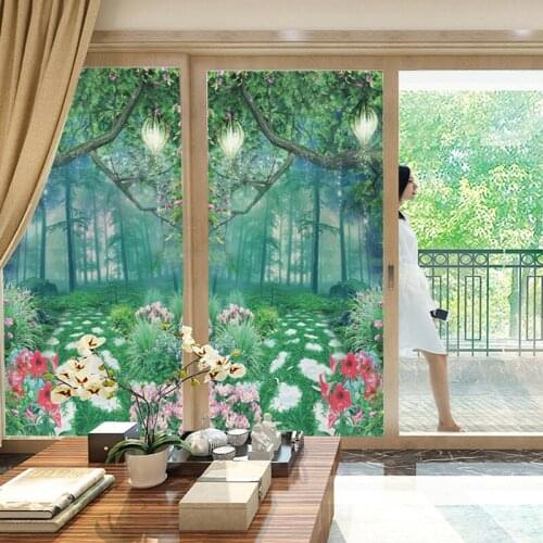 Kitchen sliding door window glass sticker light translucent opaque bathroom bathroom anti-light static frosted film