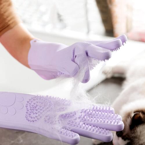 Fashion Silicone Pet Bath Brush Environmental Protection Silicone Glove for Pet Massage Pet Grooming Glove Dog Pet Grooming