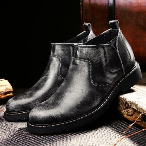 2019 winter Chelsea boots mens leather shoes mens ankle boots fashion brand autumn and winter mens shoes cowboy boots