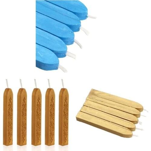 Set of 5 Square Candle Wax with Wick Sealing Wax Stick for Home Party Festival Candlelight Dinner GQ