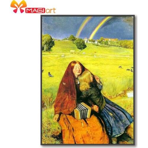 Cross stitch kits Embroidery needlework sets 11CT water soluble canvas patterns 14CT Full portrait Maiden -NCMP105