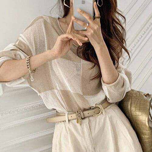 2021 New Summer T Shirt Women Elasticity Oversized T-Shirt Woman Clothes Female Tops Long sleeve Womens tube top knit Canale