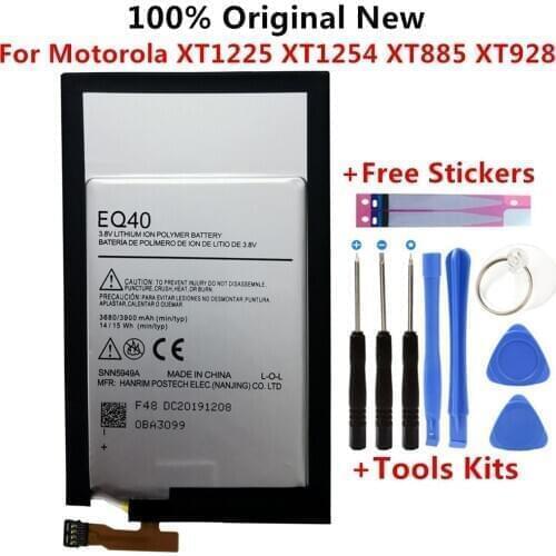 Original 3900mAh EQ40 Battery for Motorola Moto Droid Turbo XT1225 XT1254 SNN5949A batteries