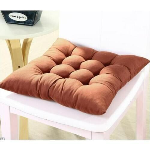 Thick Brushed Fabric Solid Color Elastic Chair Cushions Square Seat Cushion Outdoor Washable Floor Pillow Modern Home Decor Sit