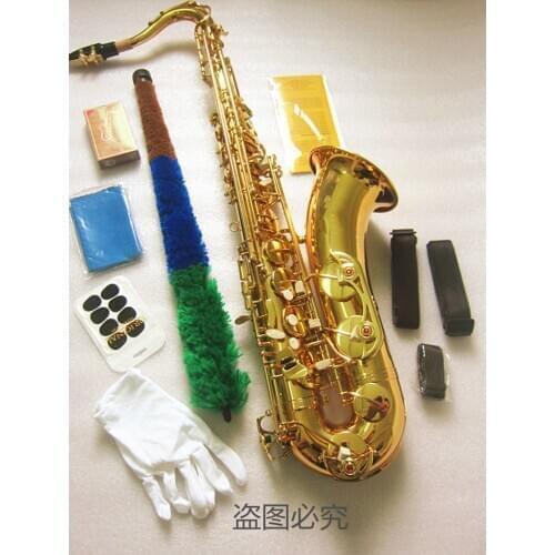 Professional New Brand Tenor Bb Tenor saxophone playing Electrophoresis Gold Tenor sax With Mouthpiece Free