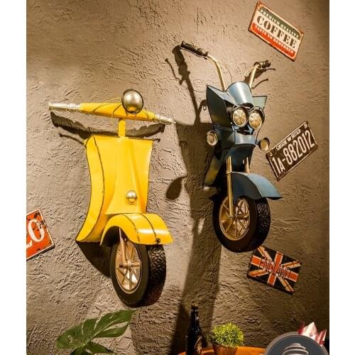 Retro Wrought Iron Motorcycle Wall Hanging Wall Decoration Bar Shop Wall Hanging Creative Restaurant 3D Room Decor