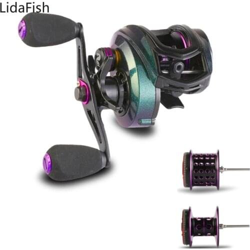 Lidafish MAB200 Centrifugal Brake System Baitcasting Fishing Reel 8KG Drag With Two Aluminum Spool Saltwater Fishing Coil