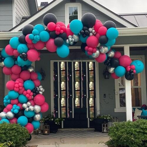 170Pcs Rose Red Balloon Garland Tiffany Blue Balls Baby Shower Boy Kids Adult Happy Birthday Party Decoration Wedding Decor Gift