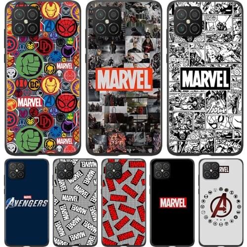 Silicone Cover Marvel Logo Avengers For Huawei Nova 8 7i 6 5T 5i 5Z 4E 3i 3e 2i SE PRO Lite 4G 5G Black Phone Case
