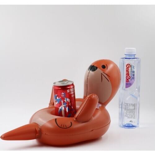 Cute Sea Lion Inflatable Water Swimming Pool Drink Cup Stand Holder Float Party Toy For Beverage Bar Coasters