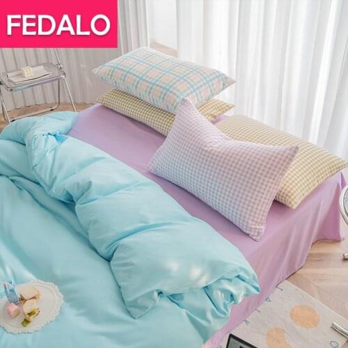 Nordic bed four-piece set cream color three-piece set pure color washed cotton dormitory bed home textile quilt cover sheet