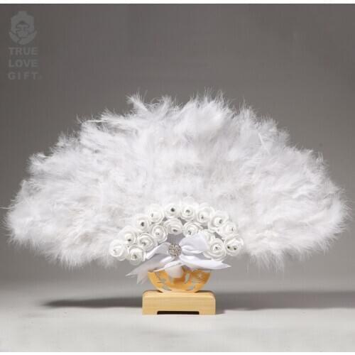 Wedding Feather Fan Performance Props Wedding Bride Holding Fan decorative fan feather fan lace fan hand held fan