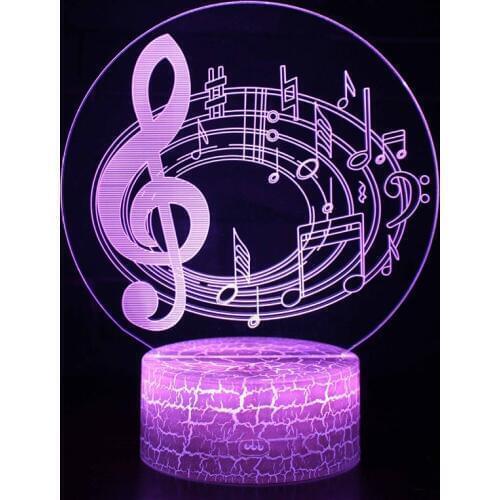 Treble note staves theme 3D Lamp LED night light 7 Color Change Touch Mood Lamp Christmas present Dropshippping