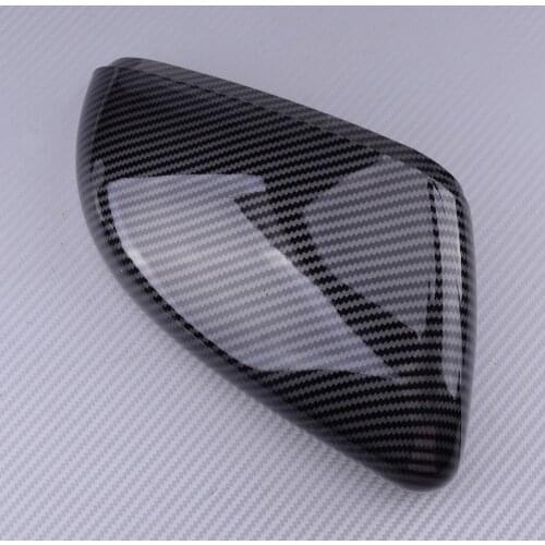 Carbon Fiber Style Black Right Car Door Mirror Cover Cap Plastic Fit for VW Golf GTI MK6 2010 2011 2012 2013
