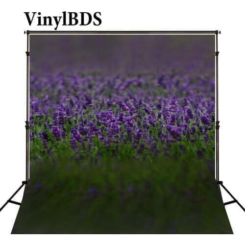 VinylBDS Newborn Purple Lavender Backdrop Children Nature Scenery Photography Backdrop Green Meadow Bokeh Backdrops for Studio