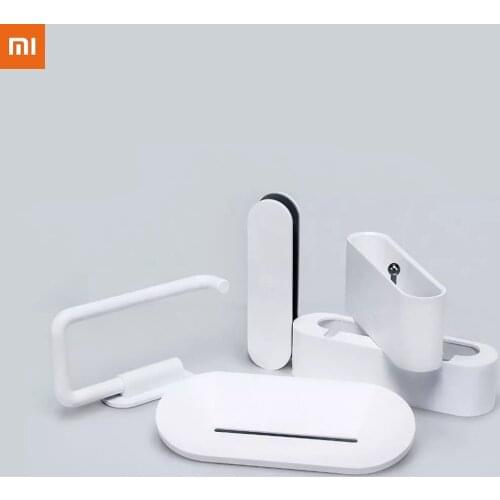 Xiaomi Youpin HL Bathroom 5 In1 Sets For Soap Toothbrush Hook Storage Box and Phone Holder For Bathroom Shower Room Tool