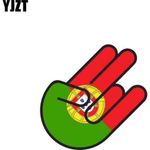 YJZT 8.2CM*12.5CM Car Styling Portugal PRT Shocker Flag Car Sticker Portuguese Decal 6-0970