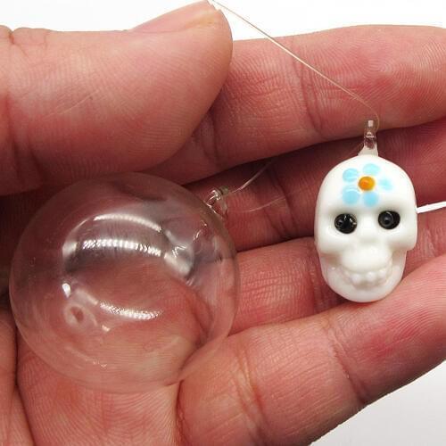Factory final order special price handmade floating glass Skull head animals figurines Pendant Aquarium Decorations accessorie