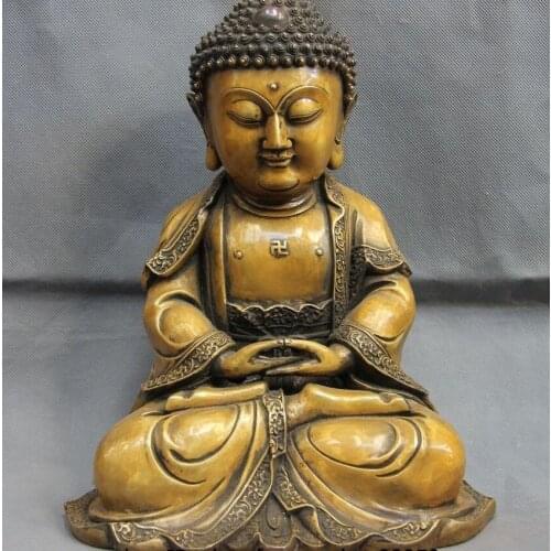 12 Tibet Bronze Copper Buddhism Temple Rulai Tathagata Sakyamuni Buddha Statue