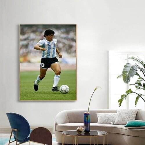 1986 World Cup Ball king Maradona New Custom Star Canvas Poster Prints Photo Portrait Pictures Bar Cafe Wall Art Home Decor