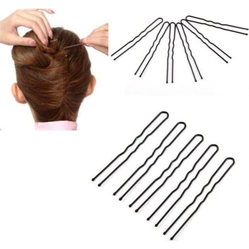 20PCS/Bag 6cm U Shaped Alloy Hairpins Waved Hair Clips Simple Metal Bobby Pins Barrettes Bridal Hairstyle Tools Accessories