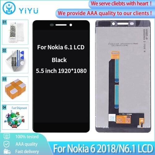 5.5'' Original LCD Digitizer For Nokia 6.1 TA-1043 TA-1045 TA-1050 TA-1054 TA-1068 LCD Display Touch Screen For Nokia 6 2018 LCD