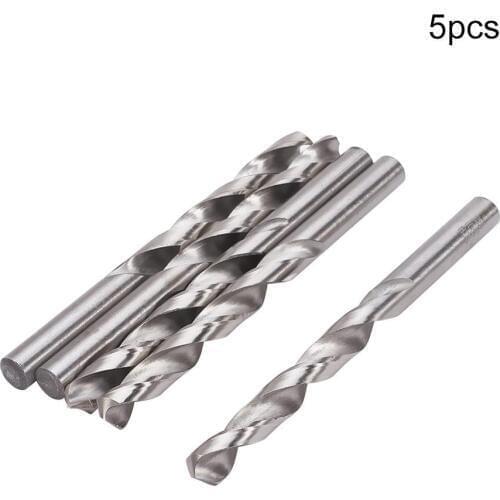 Utoolmart 5pcs HSS-4241 Straight Shank Twist Drill Bit 4.7-13mm Diameter High Speed Steel Twist Drilling Bits Tool