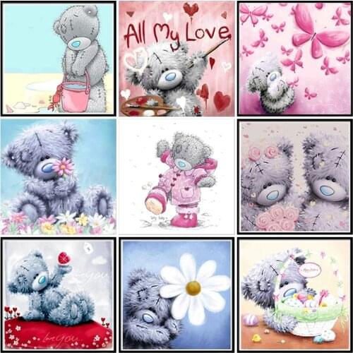 DIY Lovely Cartoon Bear Craft 5D Diamond Painting Full Round Square Resin Mosaic Embroidery Cross Stitch Kits Home Wall Decor