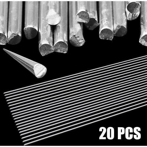 20pcs Aluminum Welding Brazing Rod Low Temperature Aluminum Welding Wire Soldering Rods No Need Solder Powder 2.0*500mm
