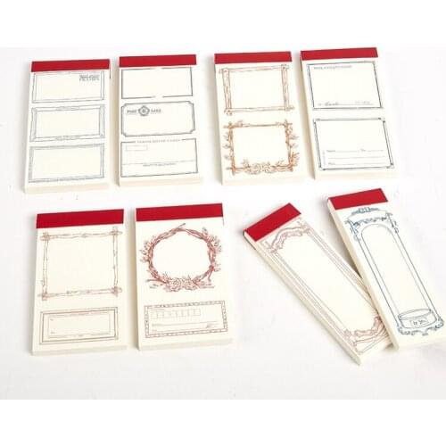 50pcs/pack Vintage Style Memo Pad For Deco Stationery School Supplies LOMO Cards DIY Material Paper Stationery Notebook