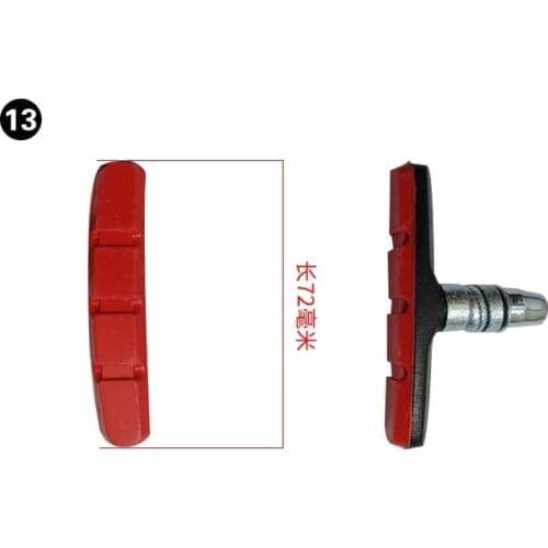 Deemount 1 Pair Heavy Duty 70mm MTB V-Brake Pads Mechanical Linear Pull Brakes Bicycle Brake Shoes Wet Dry Black Red