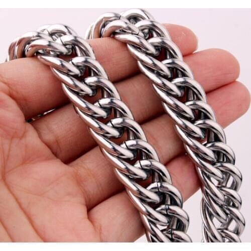 Granny Chic 14mm wide Mens Necklace Or Bracelet 7-40 inch Stainless Steel silver Color men chain necklace Fashion Jewelry