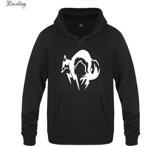 Game MG Metal Gear Fox Print Hoodies Men Hip Hop Fleece Long Sleeve Pullover Sweatshirt Winter Street Skateboard Tracksuit Hoody