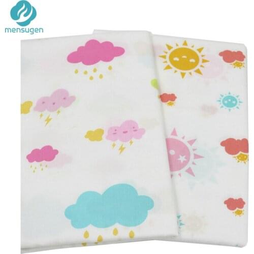 2 pcs 50*160cm 100% cotton sewing patchwork fabric cartoon sun clouds sewing telas cushion doll craft material #F617-4