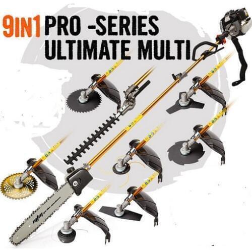 Professional 52CC 2-STROKES 9 in 1 Multi brush cutter grass trimmer,lawn mower,tree pruner,Bush Cutter Whipper Snipper