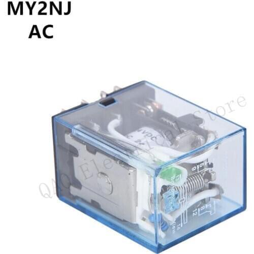 MY2P HH52P MY2NJ Relay Coil General DPDT Micro Mini Electromagnetic Relay Switch with LED AC 12V 24V 36V 48V 110V 220V 380V