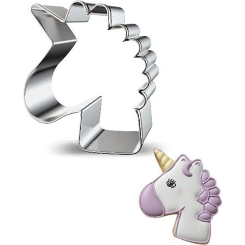 Rain Unicorn Cookie Cutter Stainless Steel Biscuit Knife Baking Fruit Kitchen Mold Embossing Printing